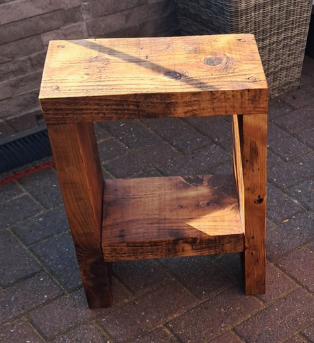 Rustic brown wooden side - wooden, table