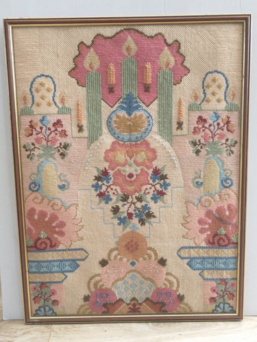 Vintage needlepoint themed - vintage,