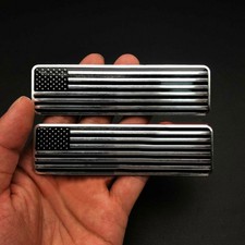 2pcs Black 3D Metal USA