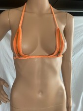 SEXY ORANGE  MINI GOLD ZIP MICRO BIKINI SET  MADE TO ORDER