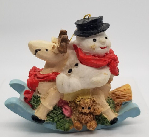 Ornament snowman rides - ornament,