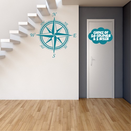Compass rose decal vinyl - decal, wall
