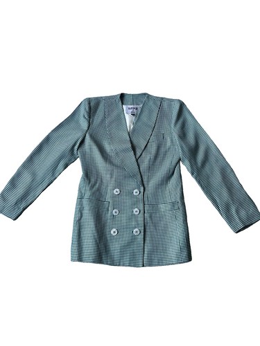 Vintage green houndstooth - green,