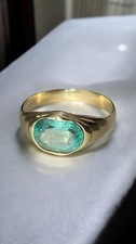 2 Ct Natural Zambian Emerald Halo Ring in 14K Solid Yellow Gold