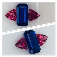 Rubellite Tourmaline & Kyanite Suite 1.80 Carat Untreated Simple Beautiful Gems