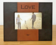 Milano Embossed Italian Faux Leather Photo Frame 4" x 6" Love Spoken Here