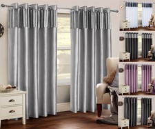 Paris Crushed Crush Velvet Stripe Curtains  Eyelet Ring Top Lined Faux Silk