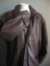 VINTAGE LEATHER JACKET COAT 42 44 large heavy NICKLEBYS soft relaxed DISTRESSED