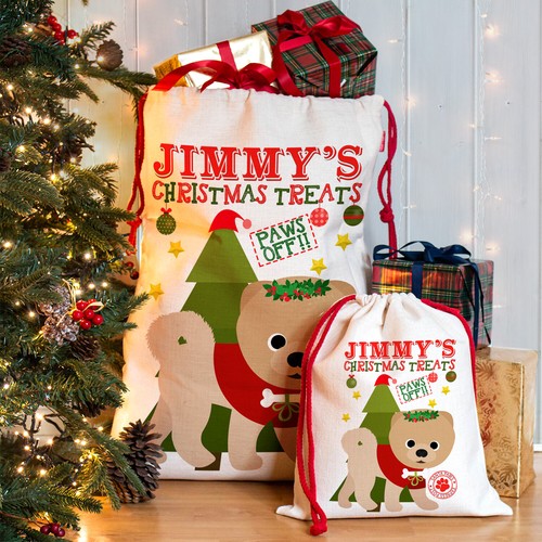 Pomeranian christmas sack - christmas,