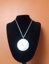 Vintage 1990s Mother Of Pearl Dragon Pendant Necklace. Carved. Gift Wrapped