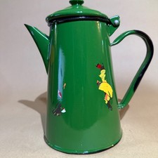 Vintage green enamel coffee - green,