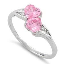 Sterling Silver Pink Cubic