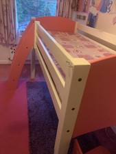 Children’s Mid-Sleeper Cabin Bed - Ladder/Tent/Tunnel/Shelf/Curtain & Mattress