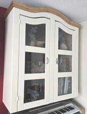 2 Door DISPLAY HUTCH solid pine with glass Wall Mount Or For Buffet Sideboard 