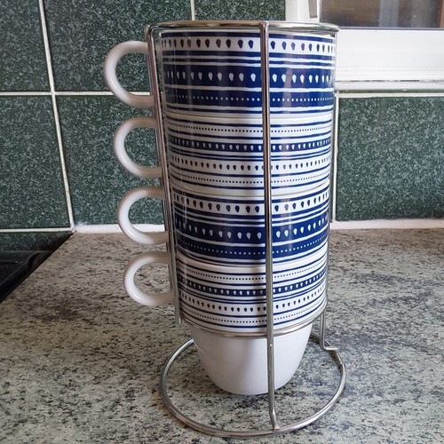 Sainsburys stacking mugs - 4,