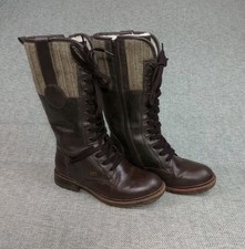 Rieker Women's Boots 94730 Brown UK Size 4 EU 37 Sherpa Lined Zip Up Lace Up