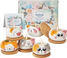 Kinforse Luxury Scented Candle Gift Set for Women - 6-Piece Whimsical Cat-Theme