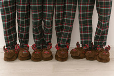 Adult Brown Reindeer Slippers