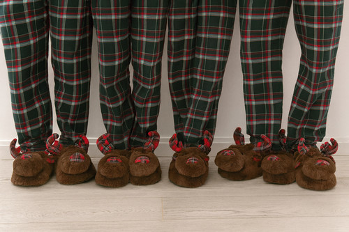 Adult brown reindeer slippers - adult,