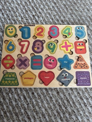 Wooden numbers shapes shape - wooden,