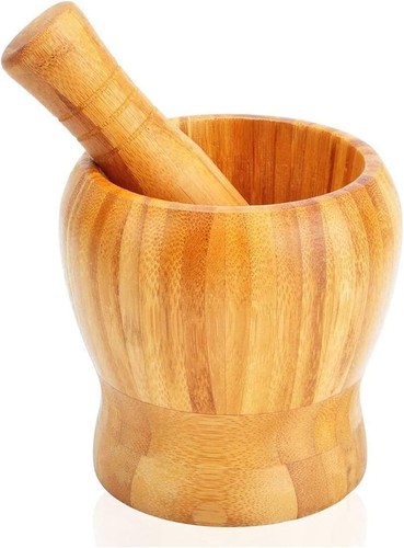 Wooden mortar and pestle set - wooden,