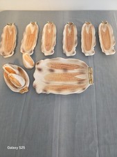 Vintage Corn on the Cob Ceramic Serving Dishes Holders Mid Century Set Of 6