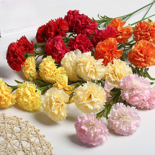 Heads carnation silk flower - 12,
