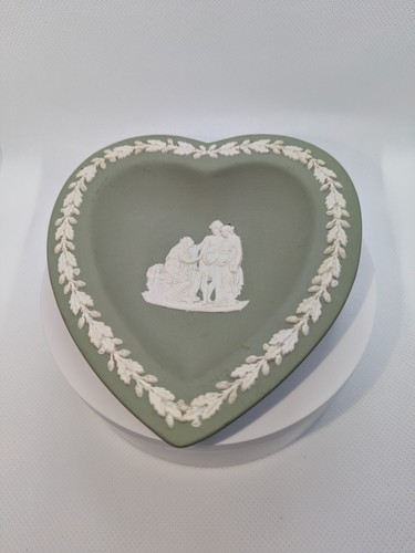 Vintage green jasper ware love - vintage,