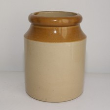 Antique Large Salt Glazed Stoneware Food Preserves Storage Jar Victorian - 1930s