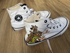 Scooby Doo Converse Trainers Hi Tops Uk Size 5 White High Top Shoes Shaggy 