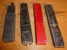4 vintage antique cut throat razors, all nice condition (1 box nice)