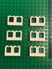 LEGO 6 x Train / Railway / Ship / House Panel Double Windows 1 x 4 x 2 WHITE