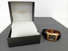 ROTARY Edition 1895 Men's Automatic Leather Strap Wristwatch Black Gold - E220