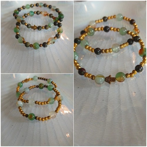 Peacock agate bracelets - 6,
