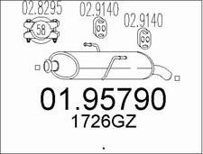 REAR MUFFLER FITS: PEUGEOT 206