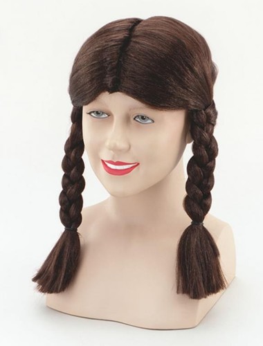 Black plaited school girl - black,