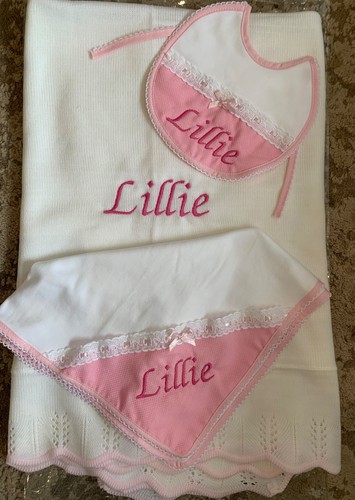 Spanish baby girl shawl bib - girl,