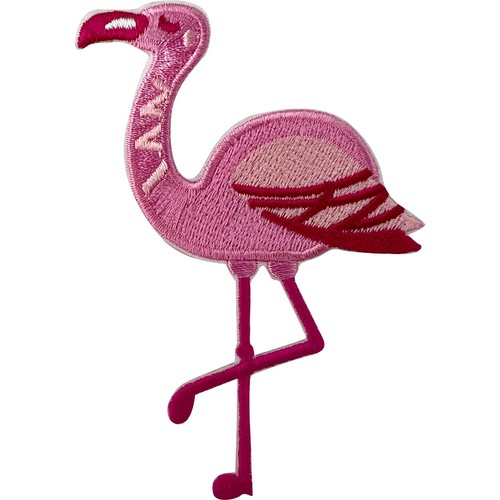 Pink flamingo patch iron sew - patch,
