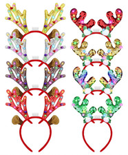 Light-up Christmas Reindeer Antlers Headband - Multiple Colours Available