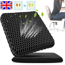 Orthopedic Gel Seat Cushion Double Thick Back Support Coccyx Pain Relief W/Cover