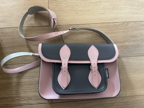 Ladies pink grey zatchels - pink/grey,