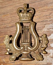 British army musicians trade badge, brass, Queens crown