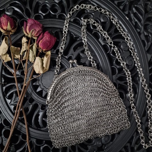 Handmade chainmail bag - handmade, silver