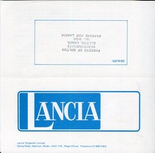 Lancia Beta Sedan Coupé Spider Fulvia 2000 Coupe & HF 1975 Price List UK market