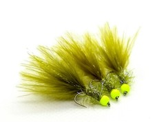 3 x Olive Damsel Marabou UV