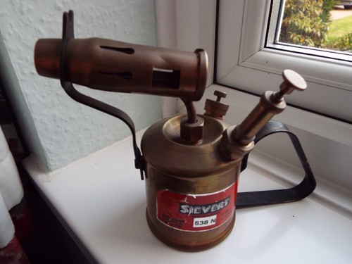 Vintage brass blowlamp - vintage,