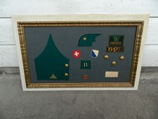 Vintage Swiss / Switzerland Framed Military BADGES / INSIGNIA.To a Officer.