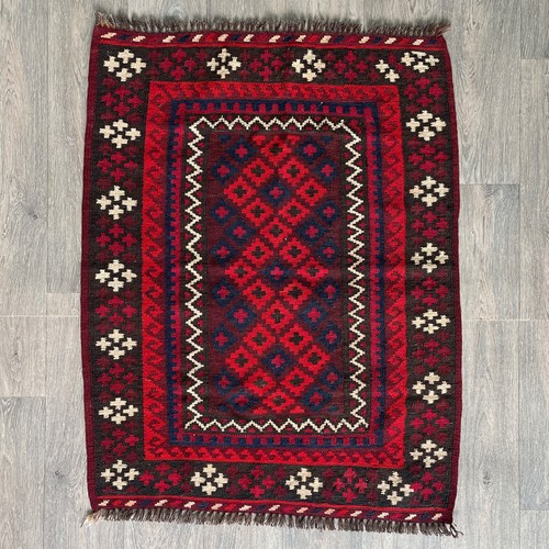 Red afghan kilim - red,