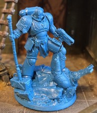 Space Marine Titus Collectors Piece Figurine Primed 3d Printed 40k Blue