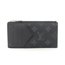 Louis Vuitton Taiga Rama Noir Coin and Card Holder, Men's Leather Wallet, Black,